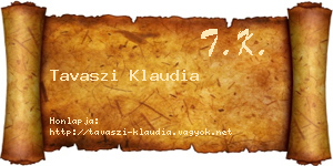 Tavaszi Klaudia névjegykártya