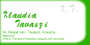 klaudia tavaszi business card